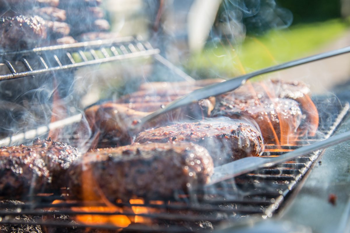 steaks on a grill