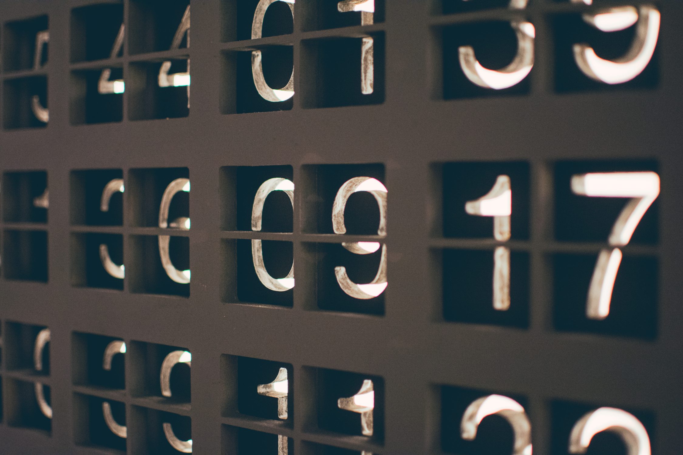Flipboard wall of numbers